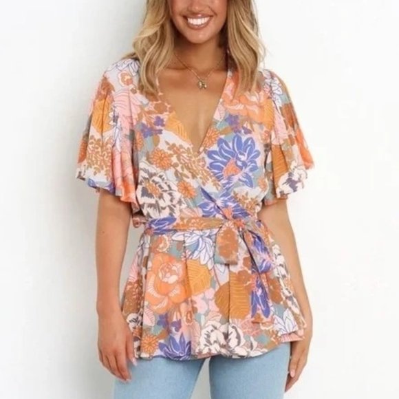 Petal & Pup Tops Petal Pup Belle Floral Wrap Top Poshmark